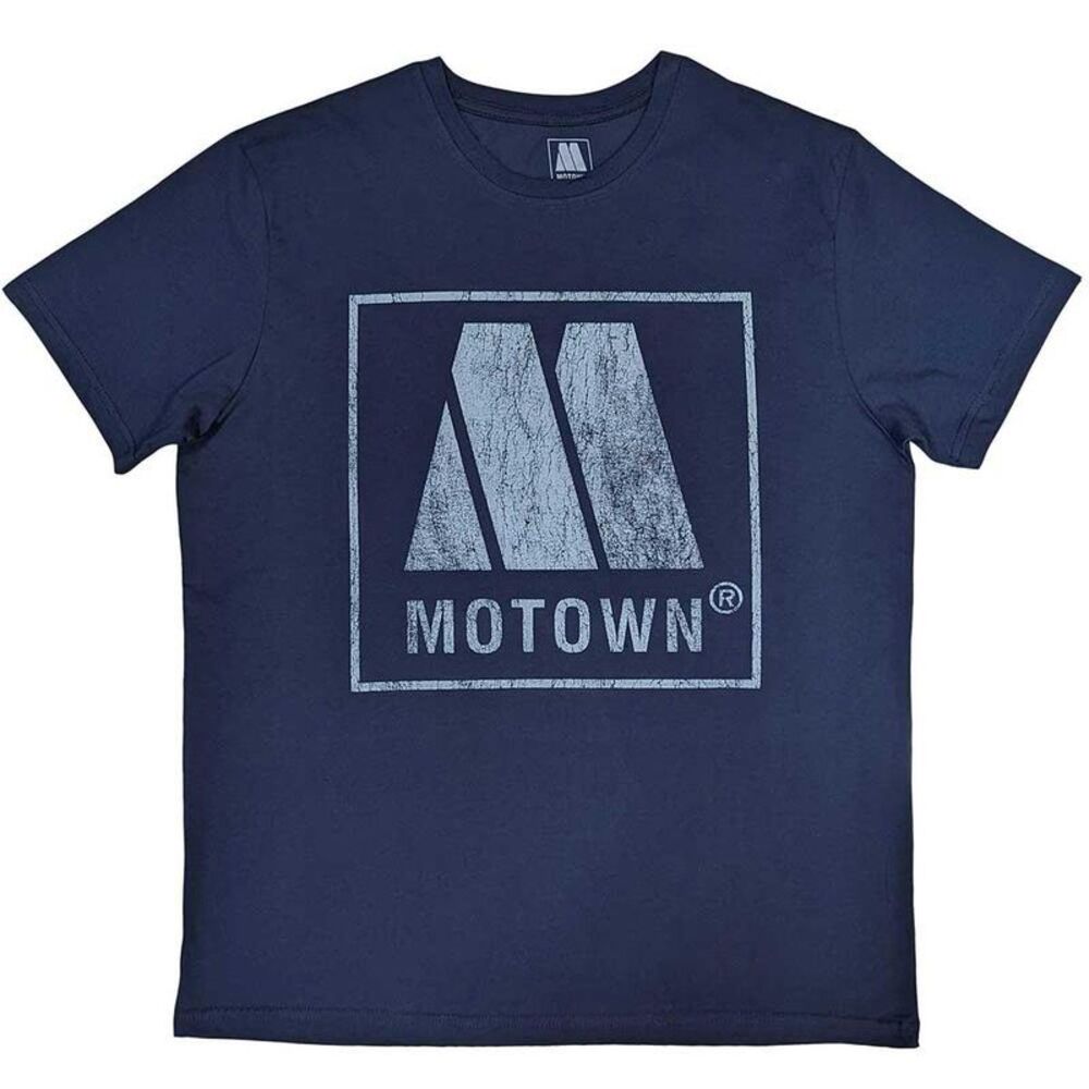 Motown Records Unisex Adult Vintage Logo T-Shirt / Denim Blue
